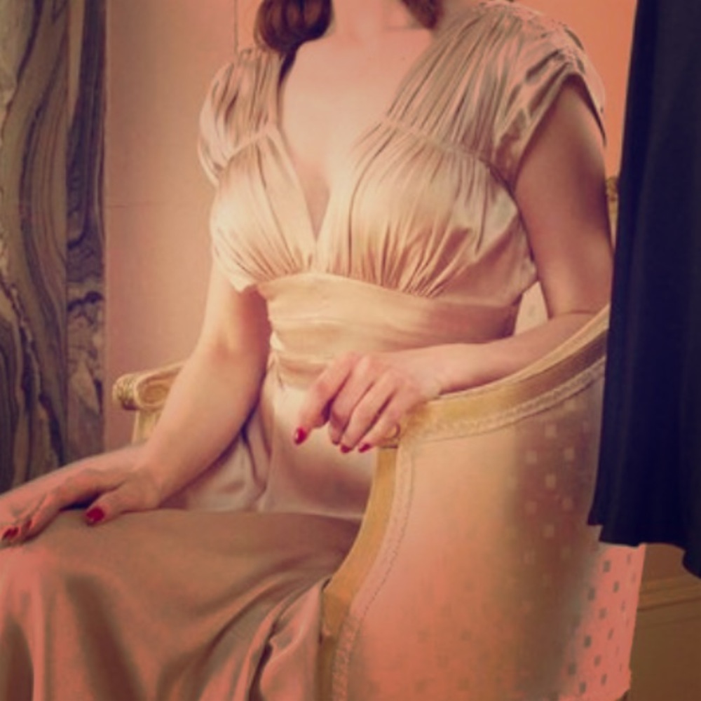 Trashy Diva 1940s Champagne Satin Dress